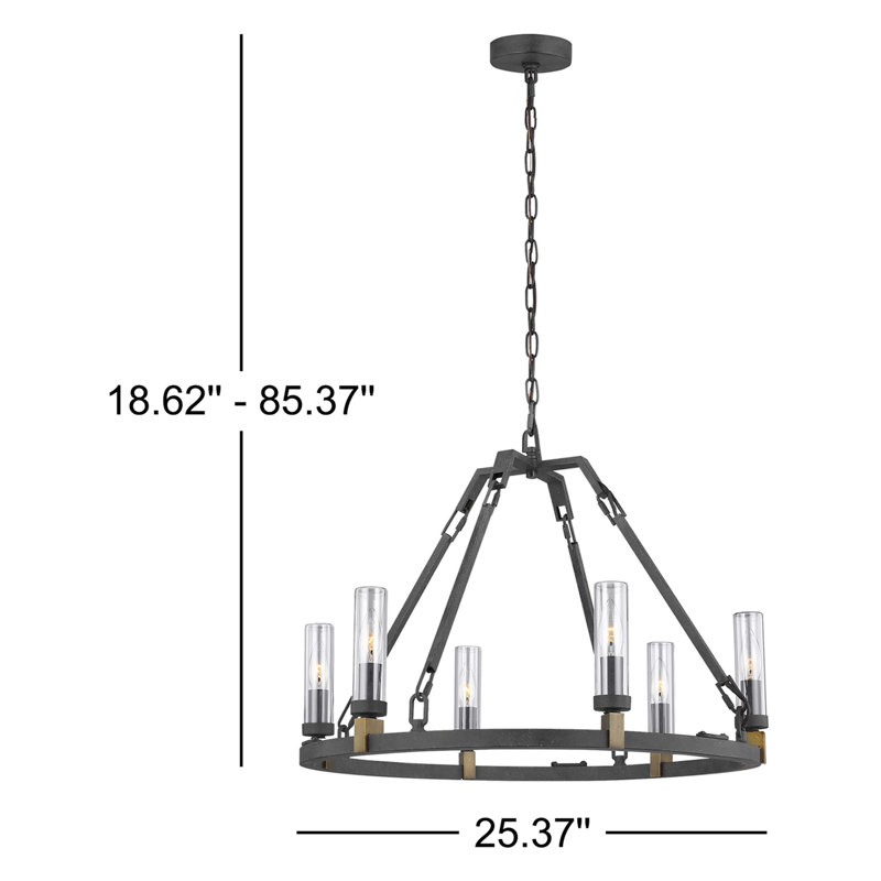 Landen 6-Light Wagon Wheel Chandelier