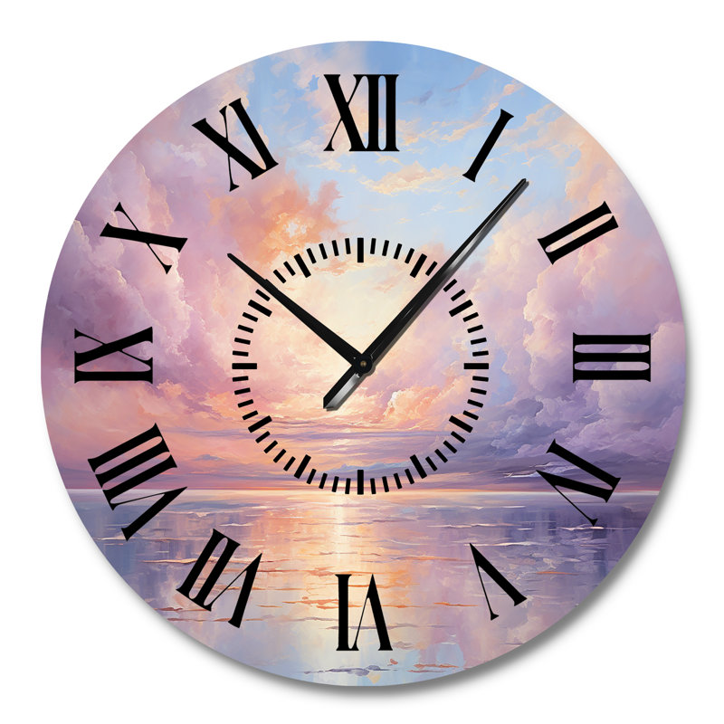 Horloge murale Sunset Cotton Candy Skies II - Paysages, Grand