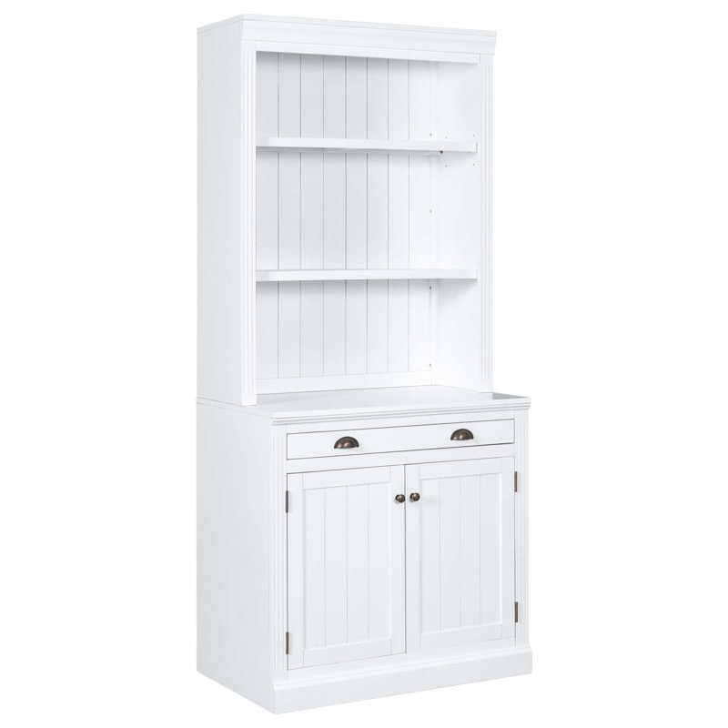 83.4"Tall Bookshelf Suite,Modern Bookcase Suite With LED Lighting,Doors And Drawers,2-Piece Set Storage Bookcase With Open Shelves For Living Room,Home Office