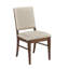 Ensemble de 2 chaises d'appoint au design moderne avec dossier rembourré en tissu et finition brune