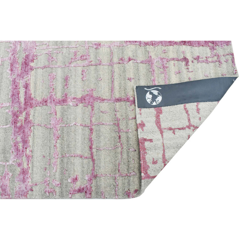 Abstract Area Rug in Pink, Rectangle 12' x 15'