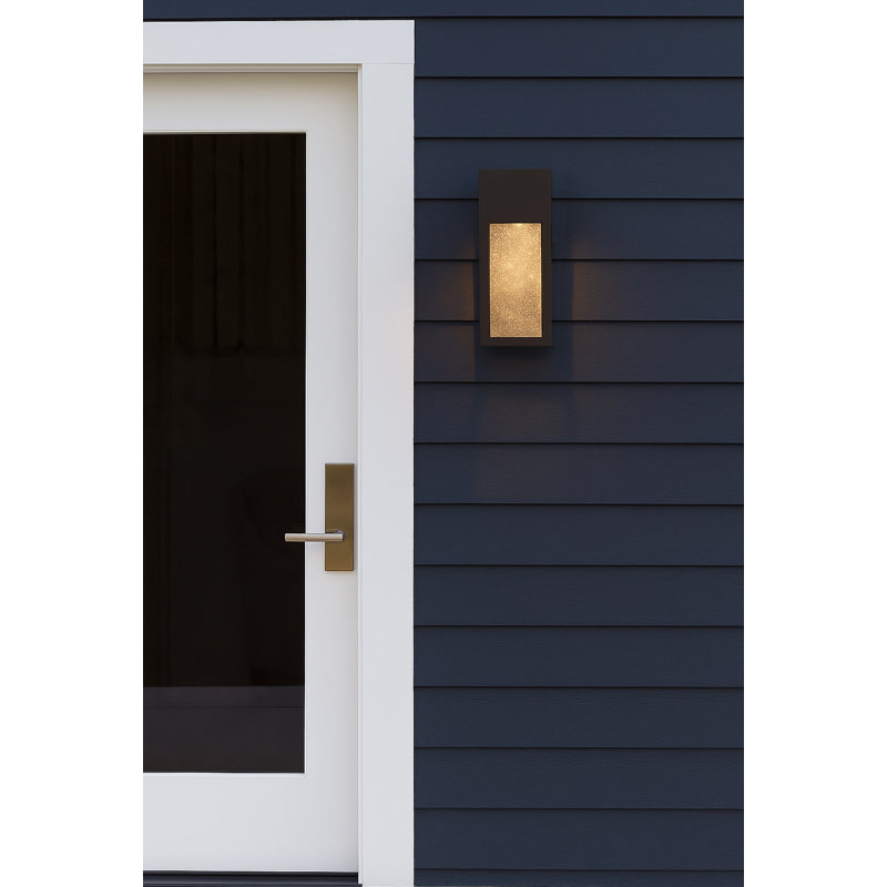 Rook Outdoor Dark Sky Wall Mount Lantern, Bronze, 6.5W, 15" H x 4.8" W x 4.8" D