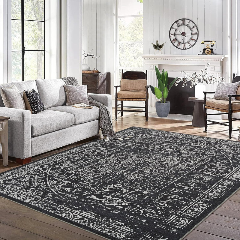Hallway Rug - Black Kitchen Rugs Non Slip Washable Soft Touch Carpet Runner Rug Stylish Rug Runner Home Kitchen