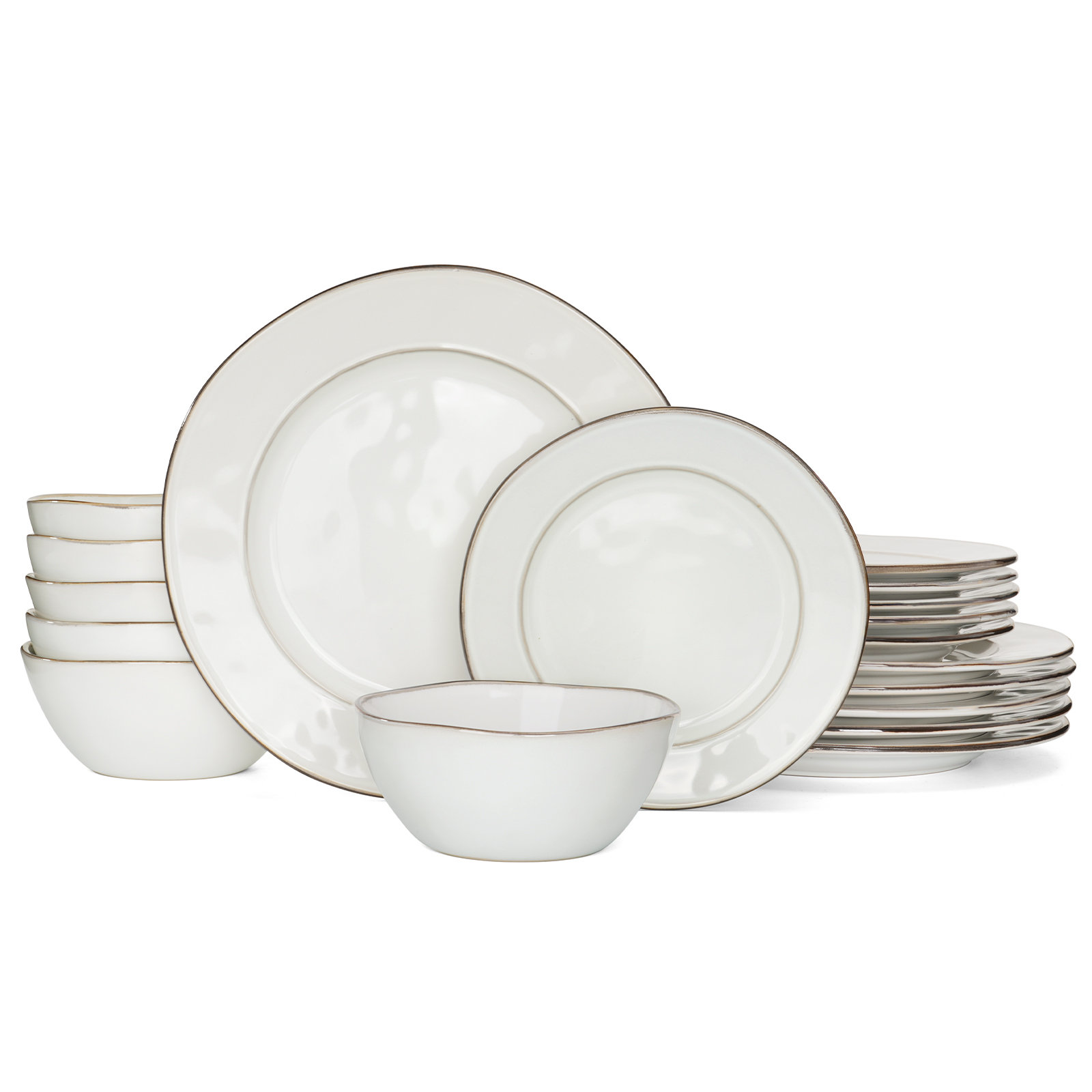 Stoneware Dinnerware Set, White