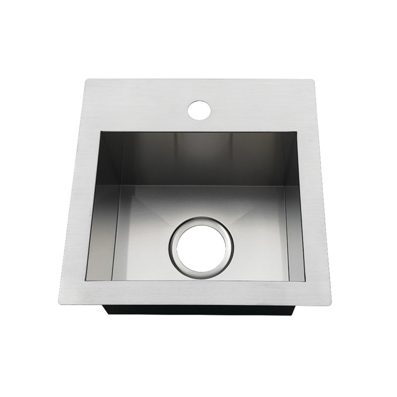 Kingston Brass Uptowne 15-Inch Single Bowl Dual Mount Kitchen Sink