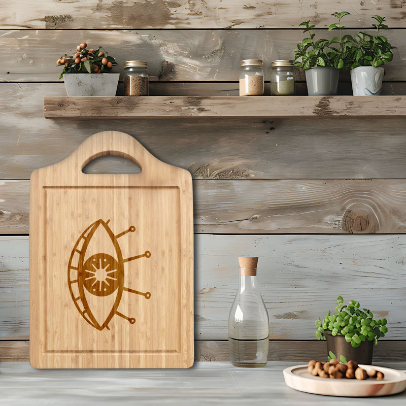 Boho Spirit - 1 planche à découper en bambou, 11 po x 7,25 po
