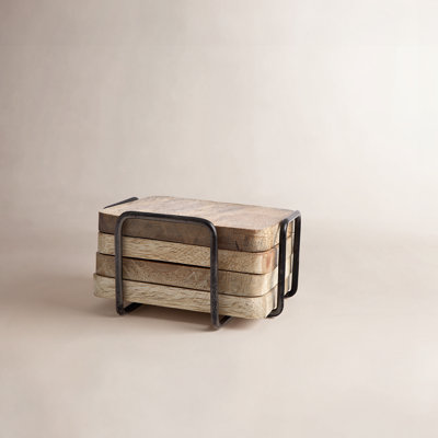 Wallis Square Coaster Set with Holder