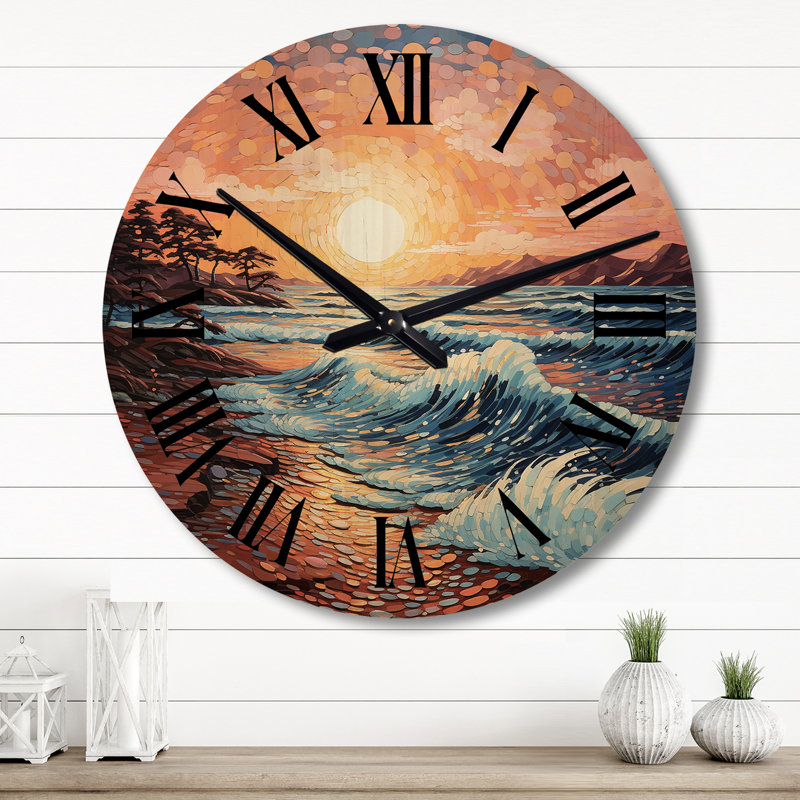 Horloge murale en bois massif Caylim, Grand