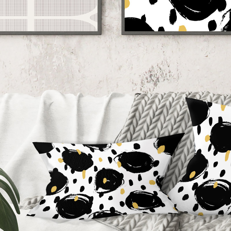 Motif géométrique monochrome V - Coussin Mid-Century