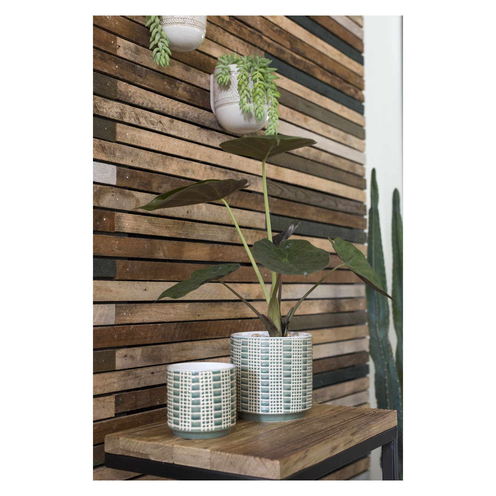 Derick Handmade Ceramic Pot Planter, Green