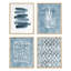 Coups de peinture de feuille de palmier bleu jungle - ensemble de 4 reproductions de cadres photo simples-97762718-97762716