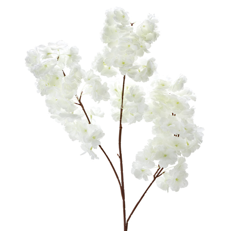 Fabric Cherry Blossom Arrangement, White