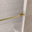 Porte de douche sans cadre l 44 à 48 po x H 76 po, verre trempé transparent de 1/4 po (6 mm), film antidéflagrant, poignée en acier inoxydable, or brossé
