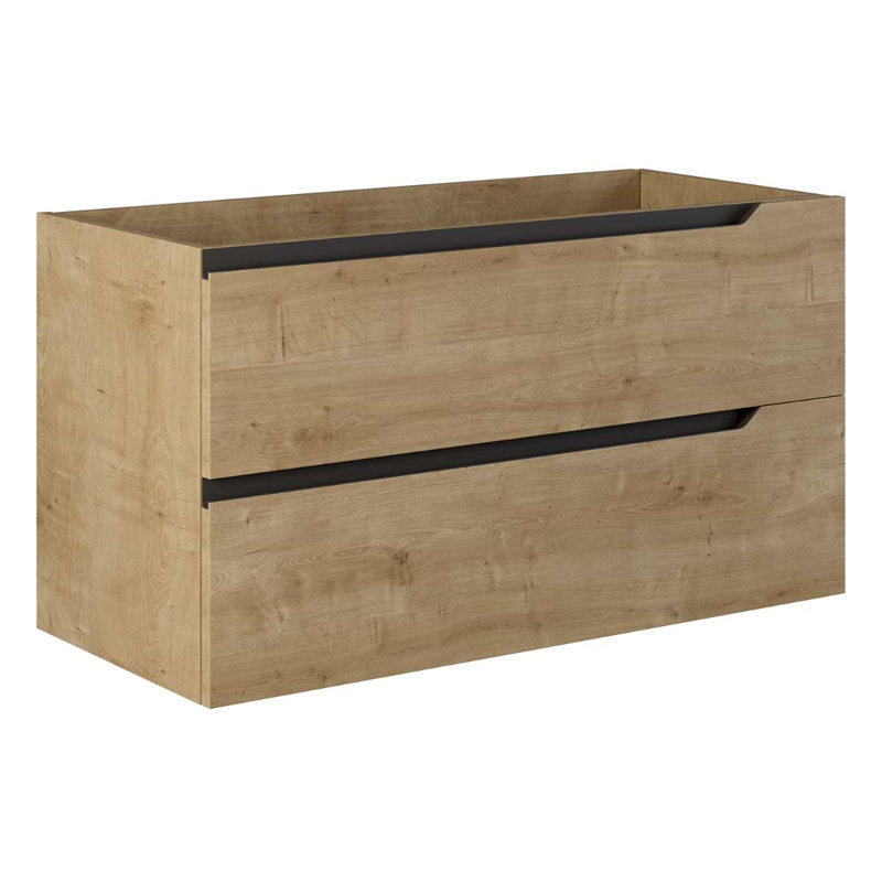Duo 24" Single Vanity With Integrated Ceramic Top, Blonde Wood, Black, 40"