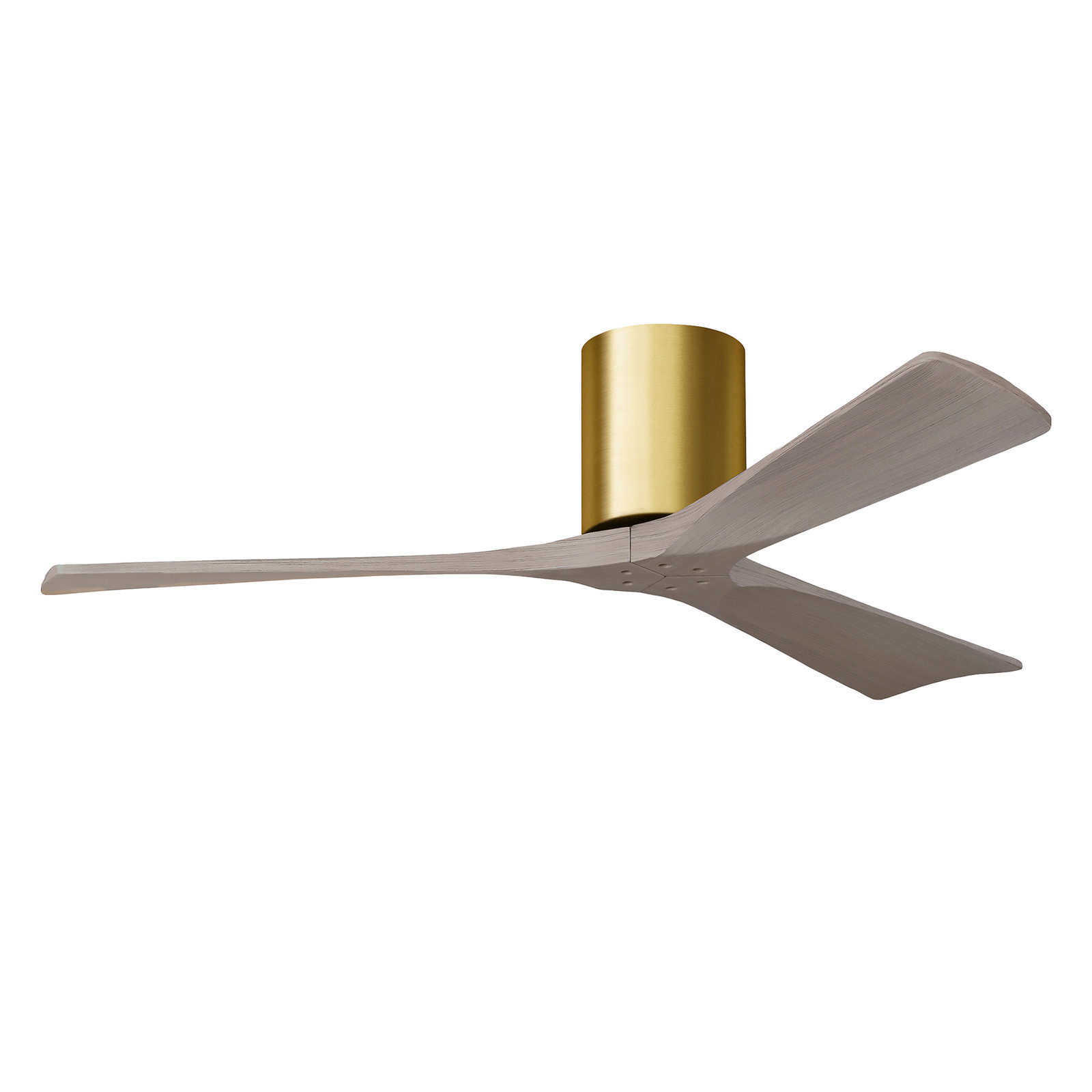 Olivier 3 Blade Ceiling Fan, Brushed Brass, Gray Ash Tone, 52"