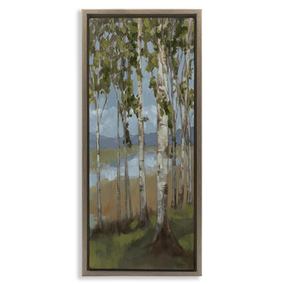 «Rustic Birch Copse», art mural encadré sur toile flottante par Trevor Copenhaver