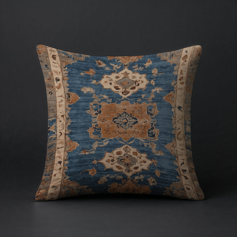 Coussin décoratif intérieur et extérieur Modern, Brun oriental 8, Carré 20 po