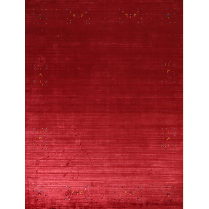Tapis indien fait à la main rouge Gabbeh 8 x 10