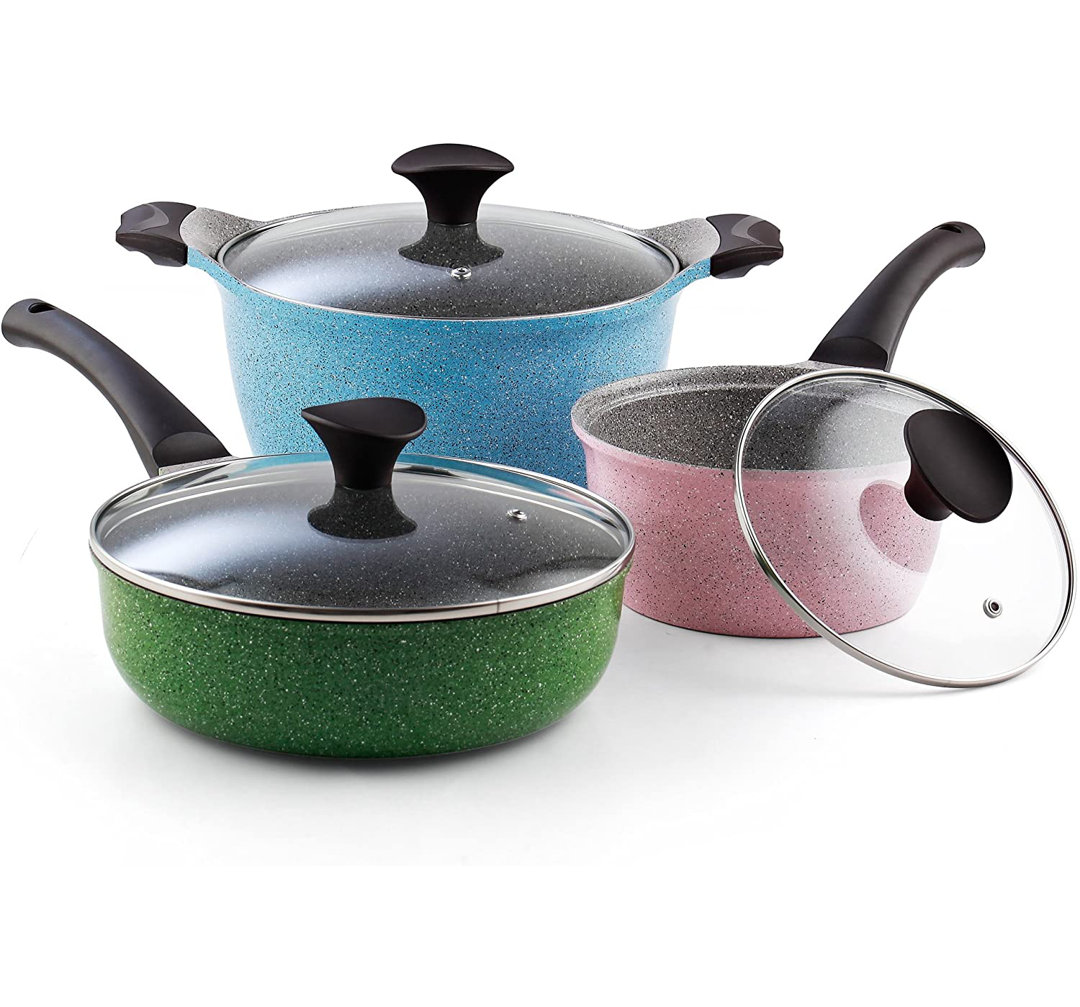 Cook N Home 6 Piece Aluminum Non Stick Cookware Set Cook N Home