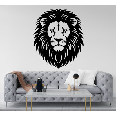Adhésif mural tête de lion, art mural tête de lion, décoration murale chambre de lion