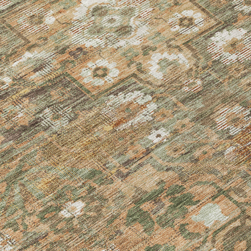 Tapis lavable à la machine intérieur / extérieur ACN2782 Global Chantille, Cuivre, Rond 8 pi