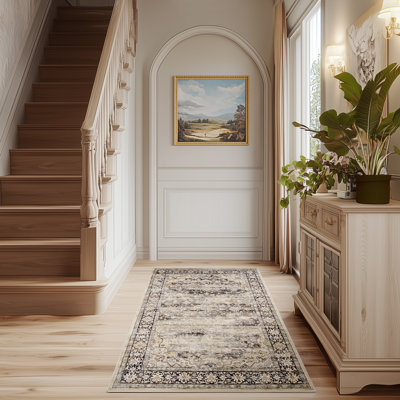 Redenhalk Area Rug GreyBrown, Machine Washable Rug,Soft Accent Rugs,Non-Slip Non-Shedding Low-Pile Floor Carpet