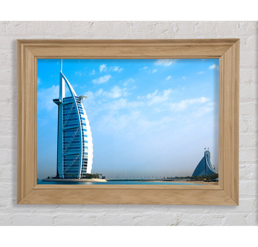 Burj Al Arab Dubai In The Morning Sky - Einzelne Bilderrahmen Kunstdrucke