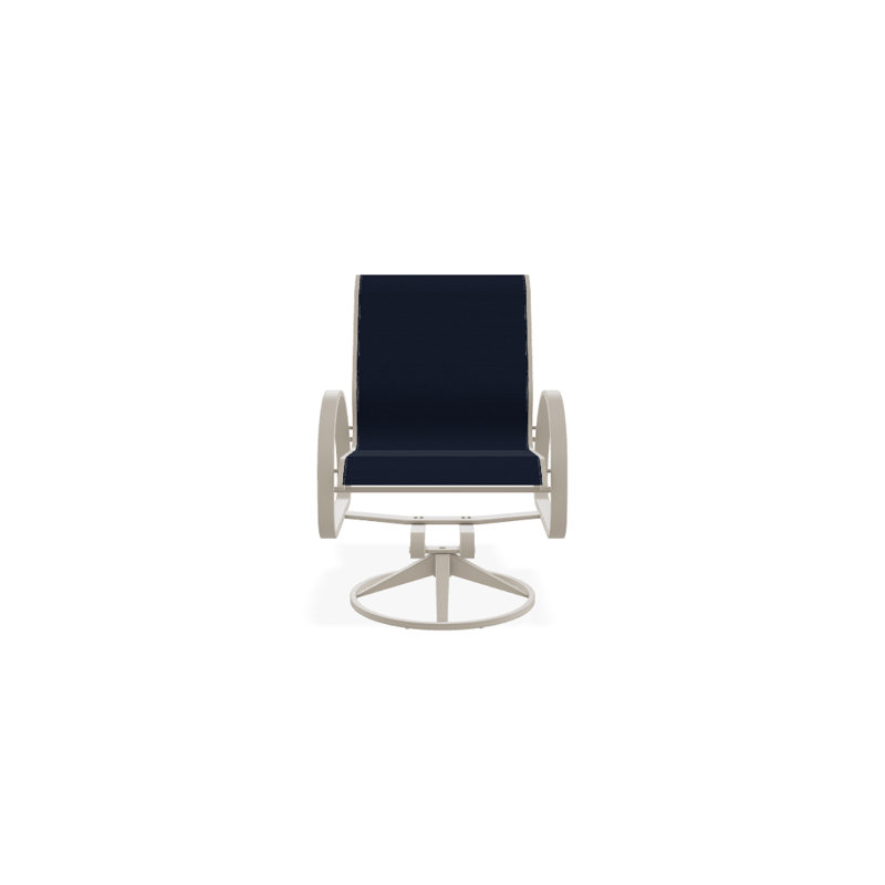 Fauteuil de patio pivotant Hiraku, Bleu marine 13D Sunbrella®, Désert texturé