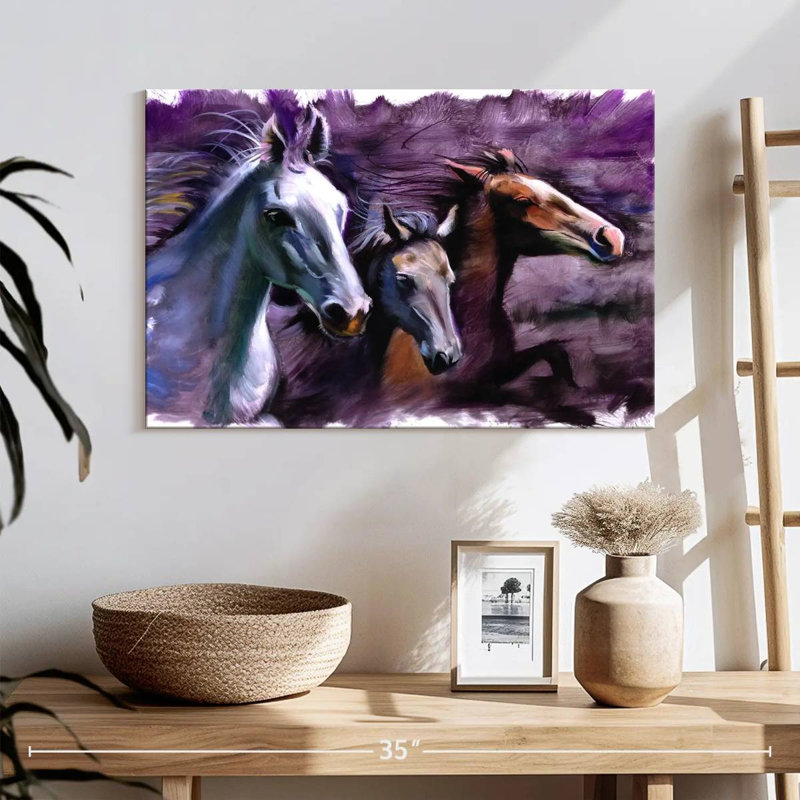 Brampt 3 chevaux, H 16 po x l 24 po