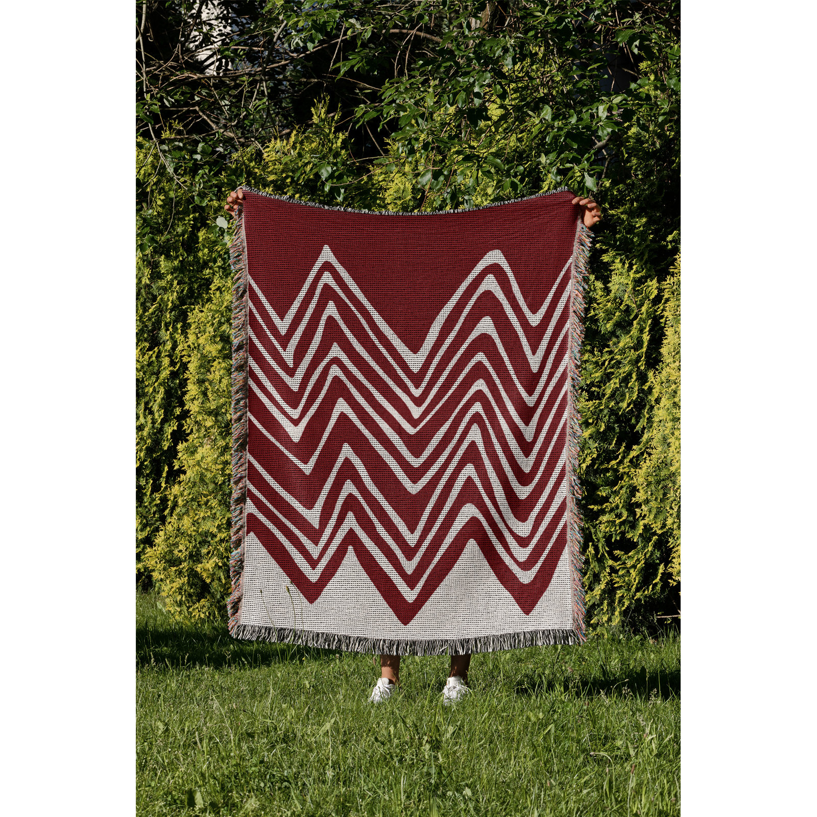 Addai Throw Blanket, Red, 60" H x 60" W (Throw)