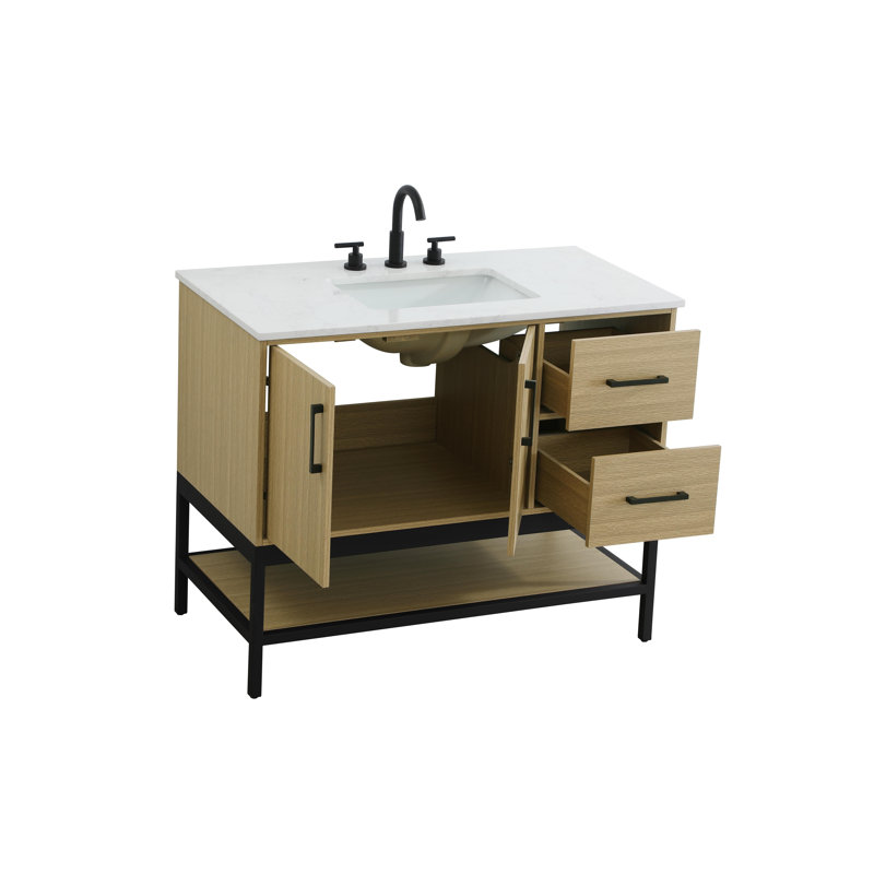 Meuble-lavabo simple 42 po, Brun miel