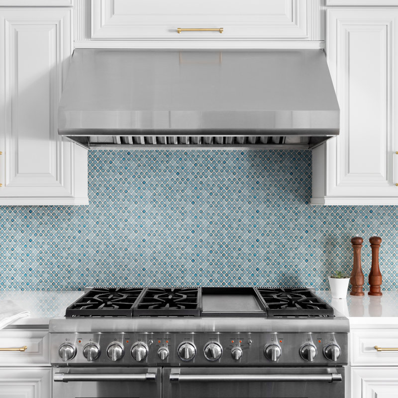 Hudson Diamond 1" x 1" Porcelain Mosaic Grid Wall & Floor Tile, Marine
