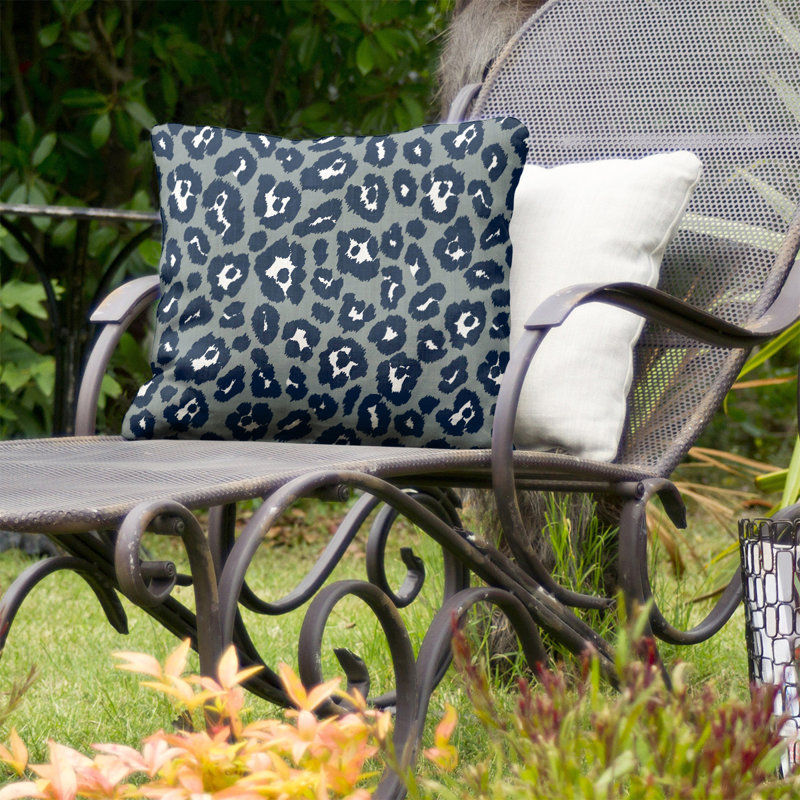 Housse et insert de coussin extérieur Fly, 18" x 18", Argent / noir / blanc