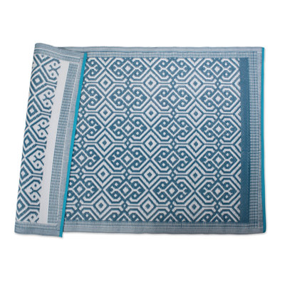 Bleu/tapis de zone blanche Bratton