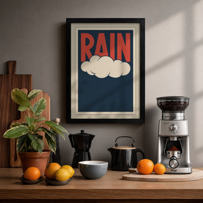 Rain Minimalist - Framed Print