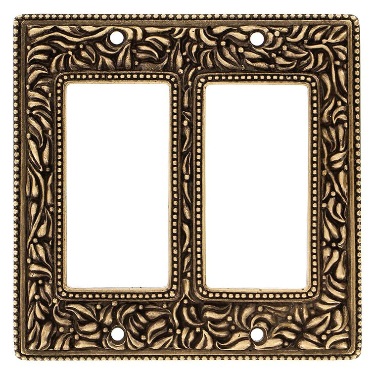 San Michele 2-Gang Rocker Wall Plate, Antique Brass