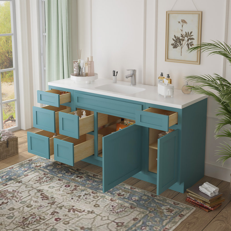 Base de meuble-lavabo simple 66 po seulement, Sarcelle