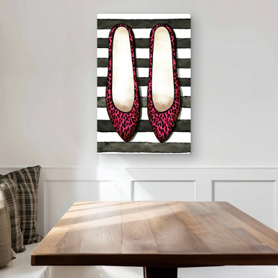 Leopard Pink Shoes - Black Metal Print Home Decor for Women