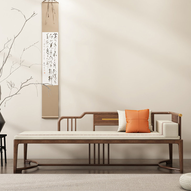 Chaise longue en bois de cire blanche fabriquée à la main, Orienté à droite