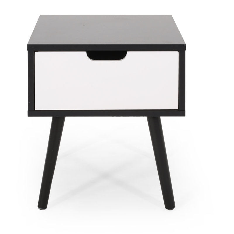 Liza End Table with Storage, Black