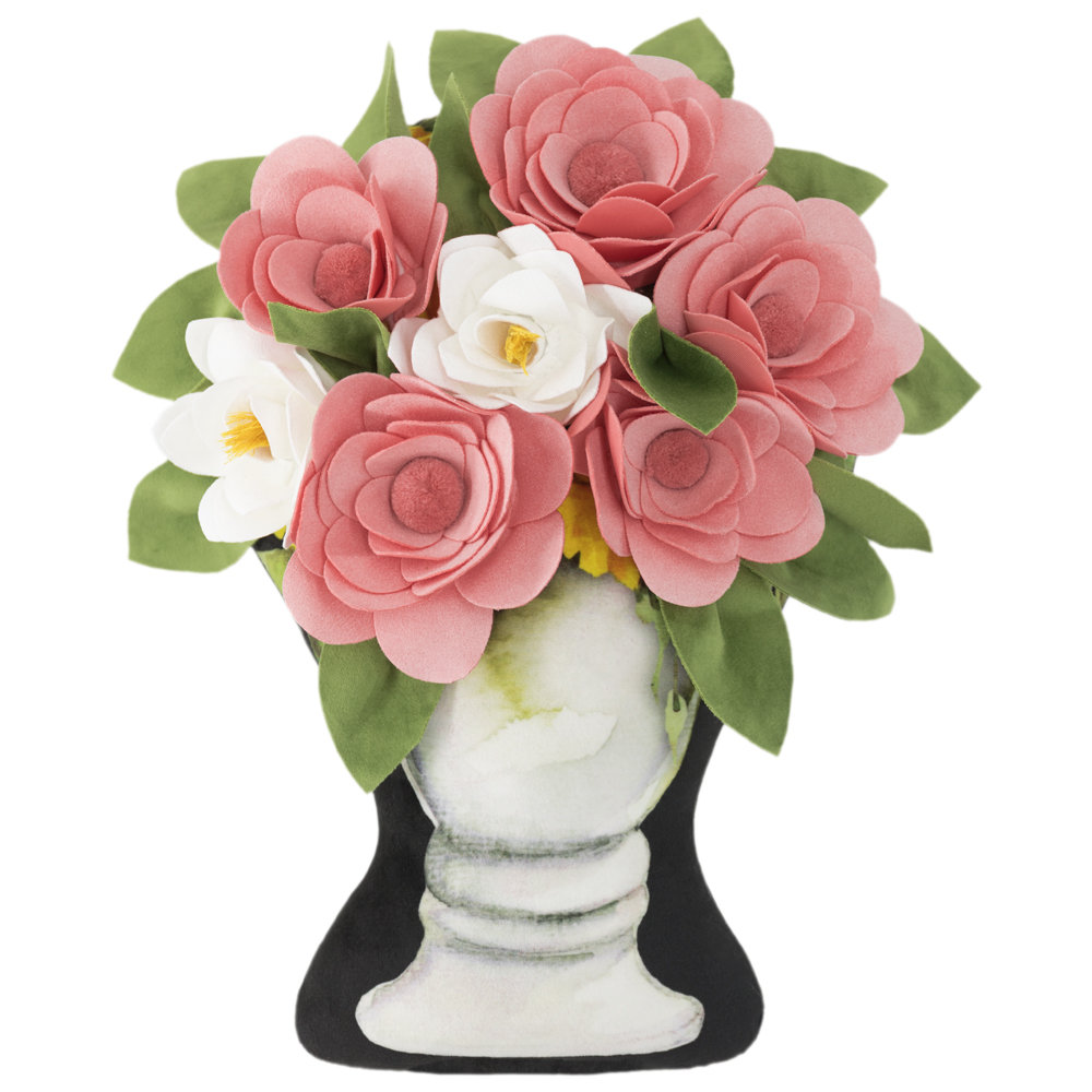 Accent Pillow Simulation Applique Pillow Embroidered Cushion Decorative Flowerpot Throw Pillow JWH 