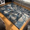 Ebern Designs Kimbrel Floral Power Loom Blue/Gray/Ivory Rug & Reviews ...