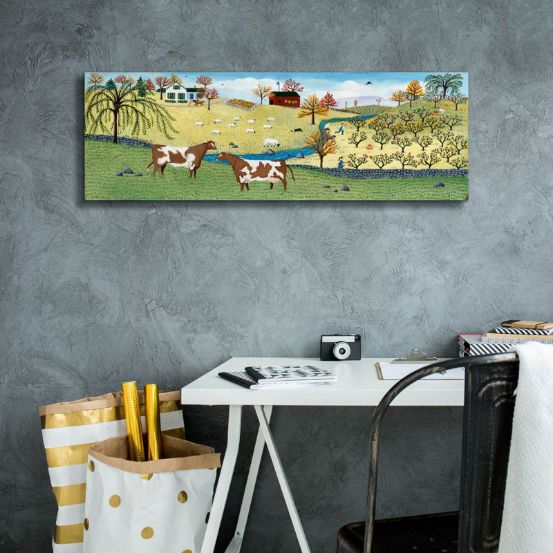 «Willow Tree Farm» par Susan Henke, reproduction d'art sur toile, H 12 po x l 36 po x P 1,5 po