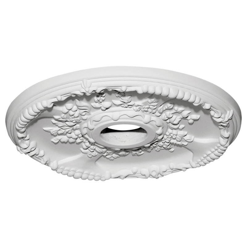 Médaillon de plafond de 18 po x P 3 po x P 1 3/8 po (convient aux auvents jusqu'à 3 1/2 po), Avec une couche d'apprêt