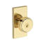 Vashon Keyed Entry Knob with Contemporary 5in Rose in Lifetime (PVD) Satin Brass-234590135