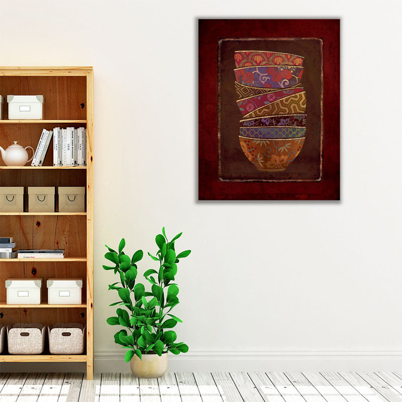 Asian Bowls II - reproduction d'art sur toile, H 20 po x l 16 po