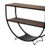 Console de style rustique de conception industrielle en métal texturé demi-lune-114230181
