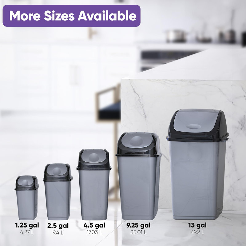 Petite poubelle pour dortoir avec couvercle 4,5 gallons en plastique Superio
