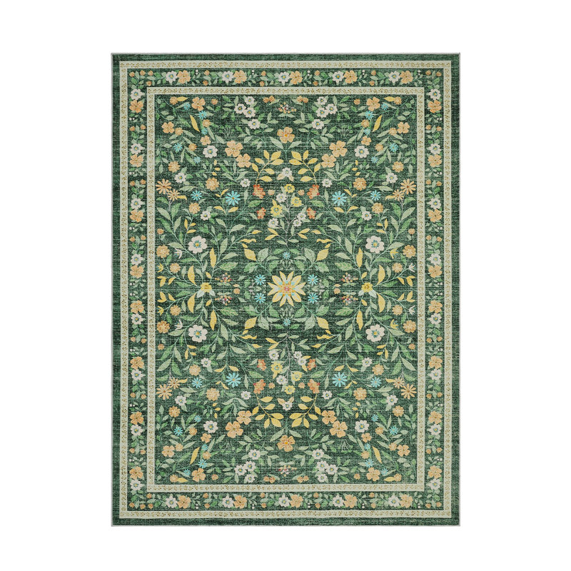 Tapis Boho, Vert, Rectangle 10 pi x 13 pi