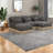Modular Deep Seat Sofas, Chenille Leopard Modern Living Room Home
